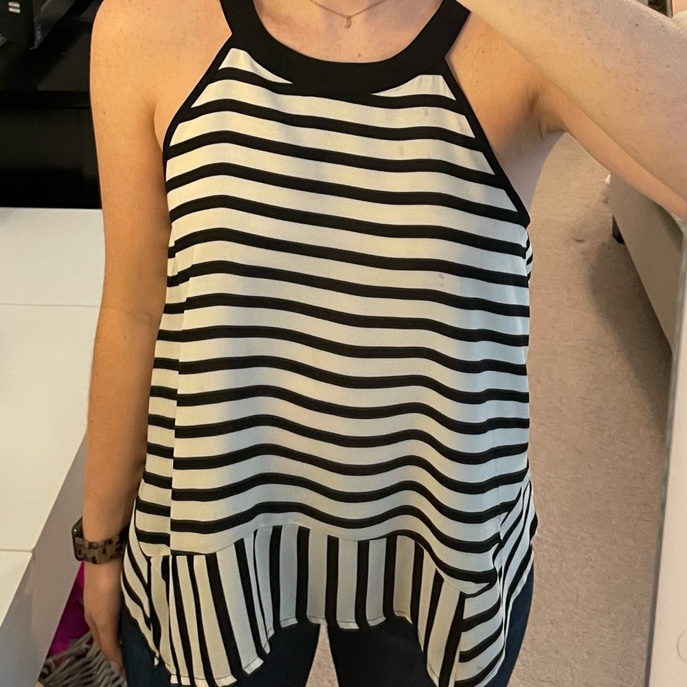 Black and white halter tank